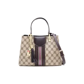 PESASRIE PVC Tote Shoulder Bag, Crossbody Bag, Handbag Women's Coffee