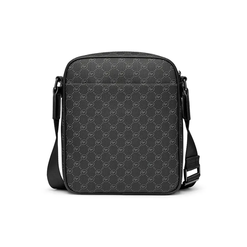 FAIRWHALE PVC Crossbody Bag, Shoulder Bag Regular Men's Black-2