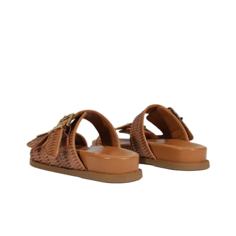 Schutz Slide Slippers 3cm Women's Brown-3