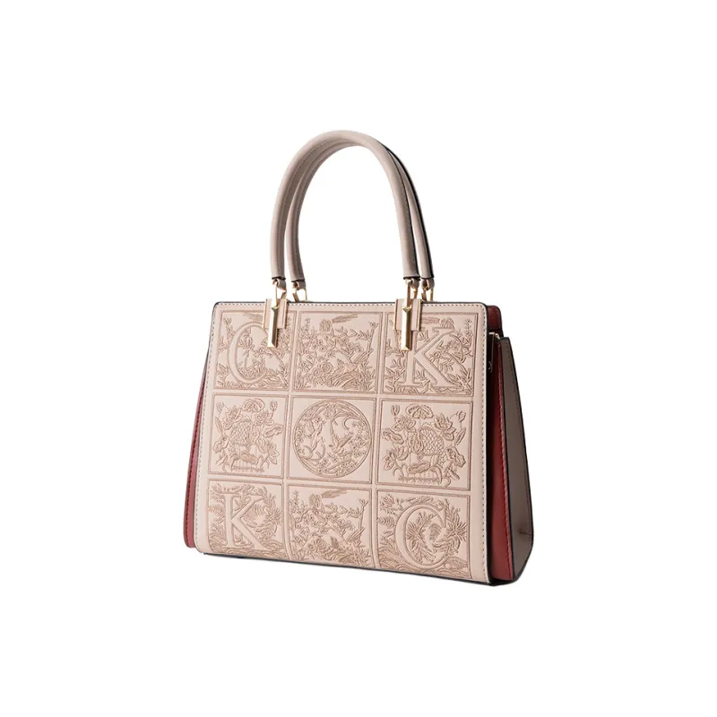 Vigno Synthetic Leather Handbag, One Shoulder, Crossbody Bag Regular Women's Apricot-2