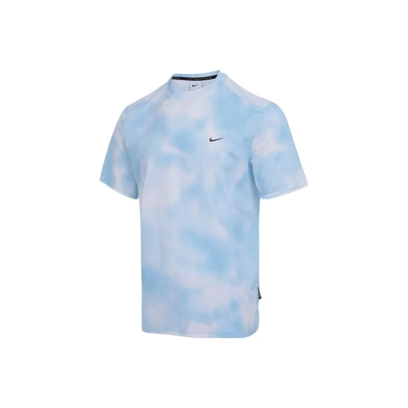 Nike T Shirts Men Blue With White Lettering-0