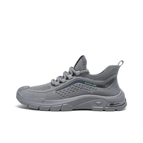 Binary Shock Absorbers With Slip Resistant Features Low Top Casual Shoes Men's Gray