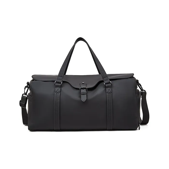 Old Man's Head Synthetic Leather Travel Bag Unisex Black/Gray-4