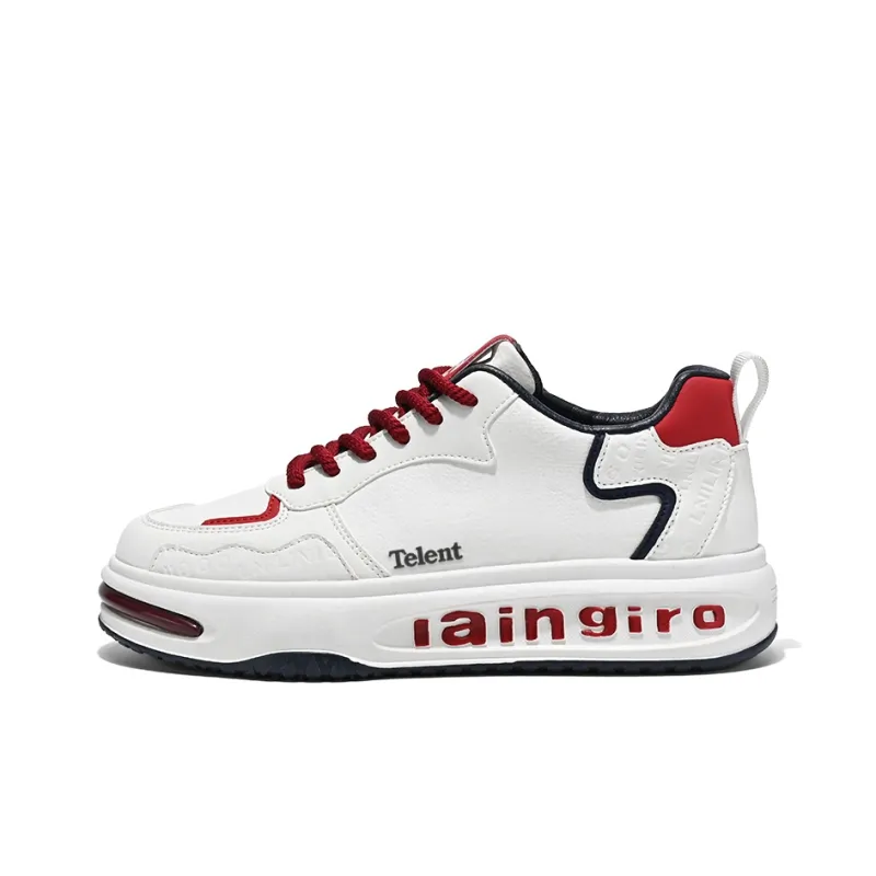 TELENT Shock Absorbers With Slip Resistant Features Low Top Casual Shoes Men's White Red-0