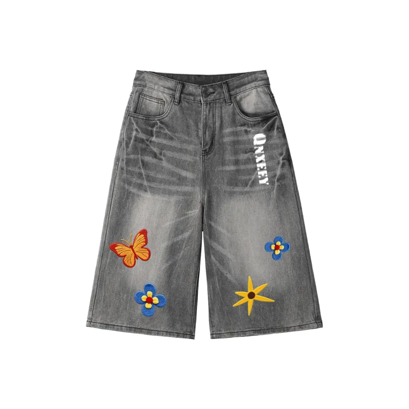 Qnxeey Denim Shorts Unisex-2