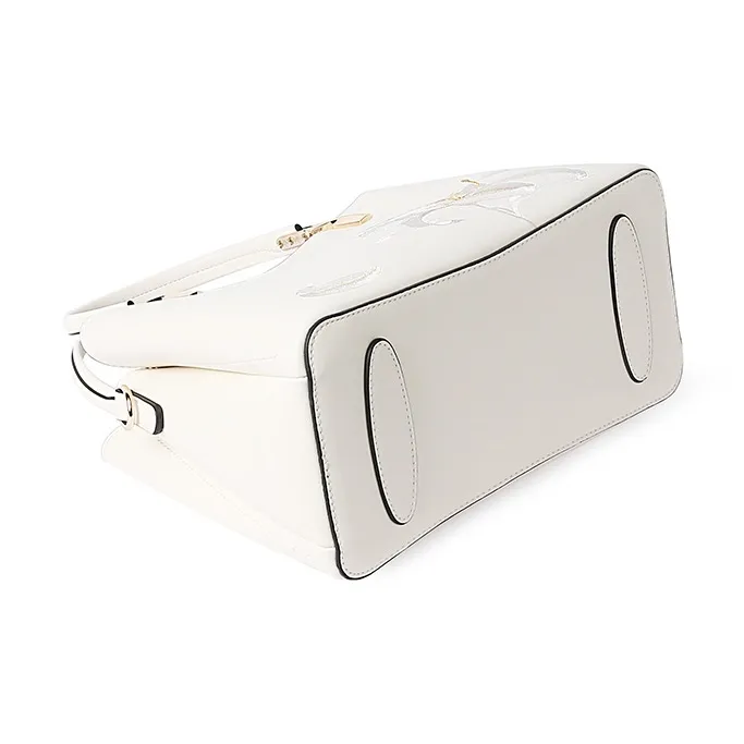 TUCANO Cow Leather With Synthetic Leather Shoulder Bag, Crossbody Bag, Handbag Regular Women's Ecru-3