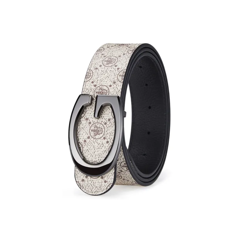 Jeccieziio Cow Leather Belts Men's Gunmetal, Gold, Silver Width 3.8CM-11
