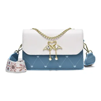 PESASRIE Comfortable Fabric Shoulder Bag Women's Blue