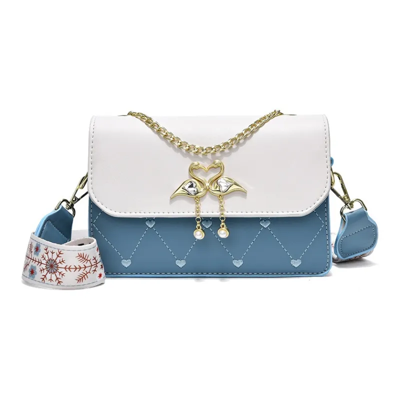 PESASRIE Comfortable Fabric Shoulder Bag Women's Blue-0