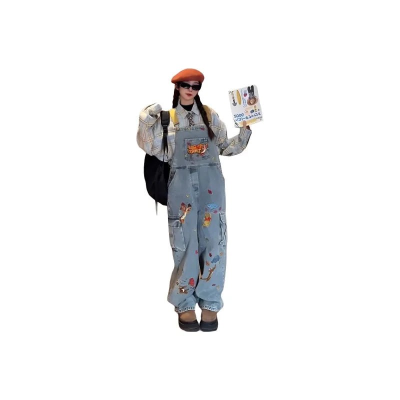 YINLEI Overalls Women's Blue-0