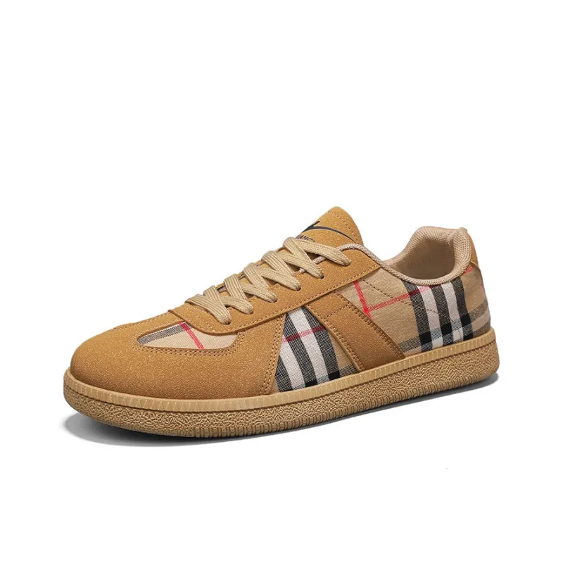 Binary Slip Resistant Lightweight Abrasion Resistant Low Top Casual Shoes Men's Khaki-2
