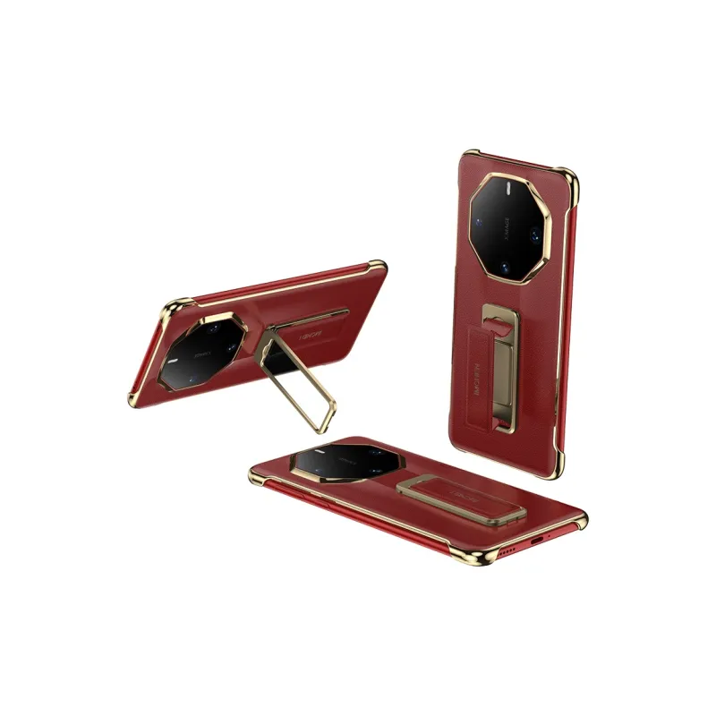 IMCHEN Genuine Leather Material Wristband Stand 2 in 1 Phone Cases Compatibility With Huawei Mate 70 RS Ultimate Design-1
