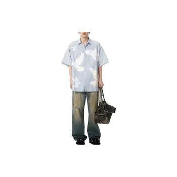 FONDLOOK Shirts Men Light Blue