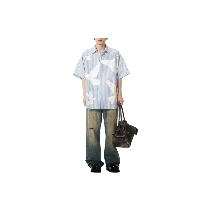 FONDLOOK Shirts Men Light Blue-0