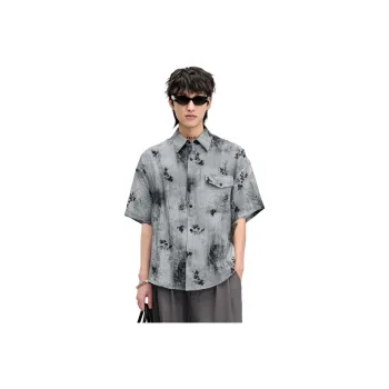 HERBEL Shirts Men Gray Blue