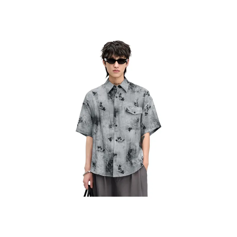 HERBEL Shirts Men Gray Blue-0
