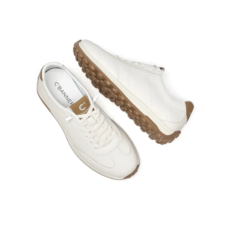 C°BANNER Low Top Casual Shoes Men's White Apricot-3