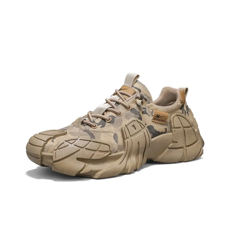 Binary Cushioning And Abrasion Resistant Coverage Low Top Casual Shoes Men's Khaki-2