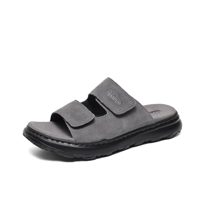 TEMPUR Abrasion Resistant Slip Resistant Slide Slippers Men's Dark Gray-0