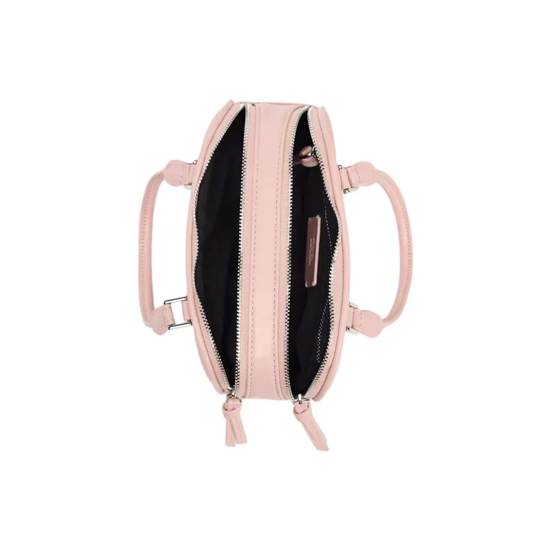 ZARA PU Bowling Bag, Shoulder Bag, Handbag Mini Women's Pink-3