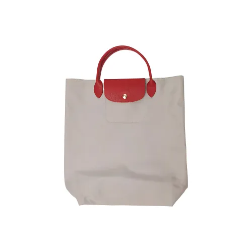 LONGCHAMP Le Pliage Re-play Canvas With Leather scratched Bag Shopping Bag Handbag Women's Gray & Blue