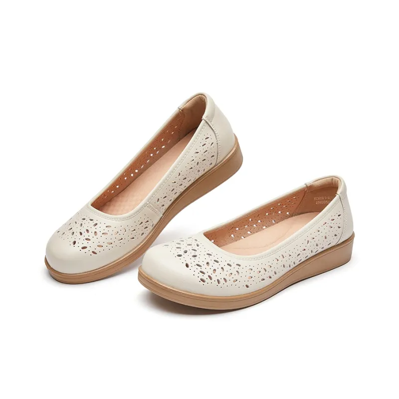Cigna Casual Single Shoes Women's Ecru-1