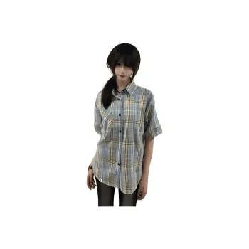 DARK HORSE Shirts Unisex Yellow Blue Plaid