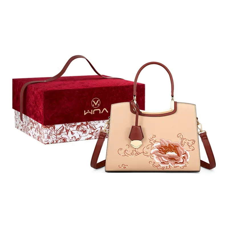 Vigno Synthetic Leather Handbag, One Shoulder, Crossbody Bag Regular Women's Apricot-1