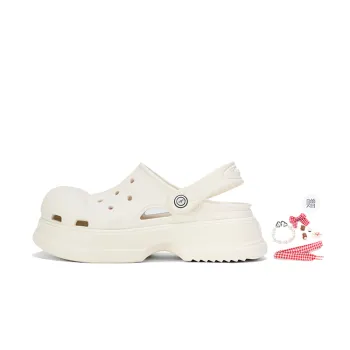 Ouder Sand Open Ended Smiley Collection, Heart Holes All Summer, Vanilla Ice Cream Clogs Women's White