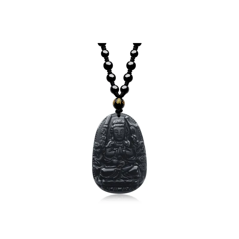 Lao Feng Xiang Obsidian Necklaces Unisex-0