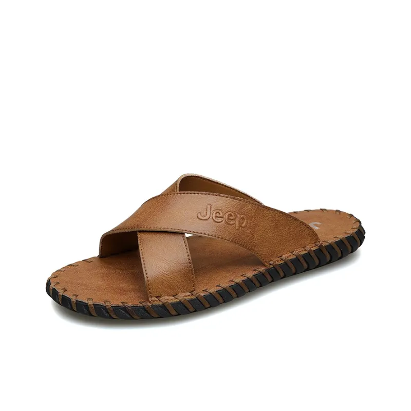 Jeep Rubber Sole Slip Resistant Abrasion Resistant Slide Slippers Men's-1