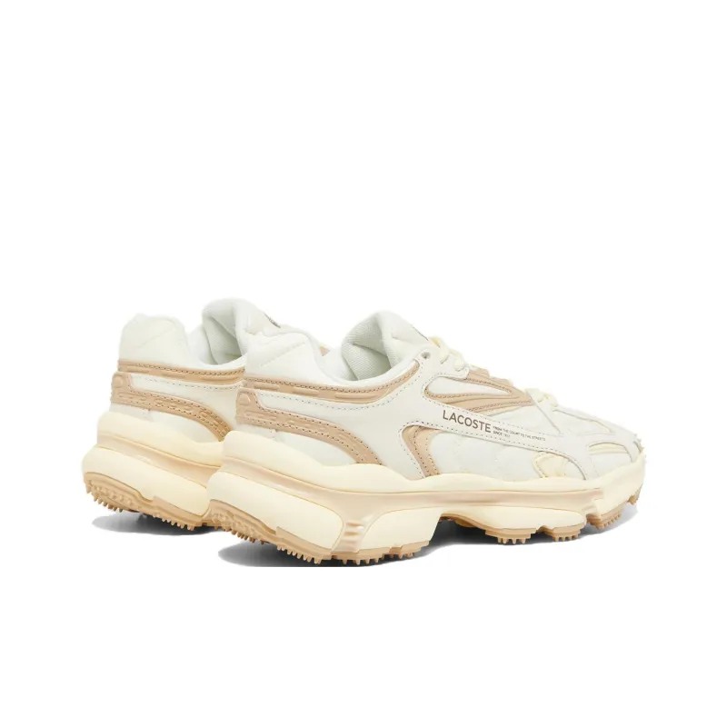 LACOSTE Anti Slip Wear Resistant Low Top Running Shoes Women's White Brown-3