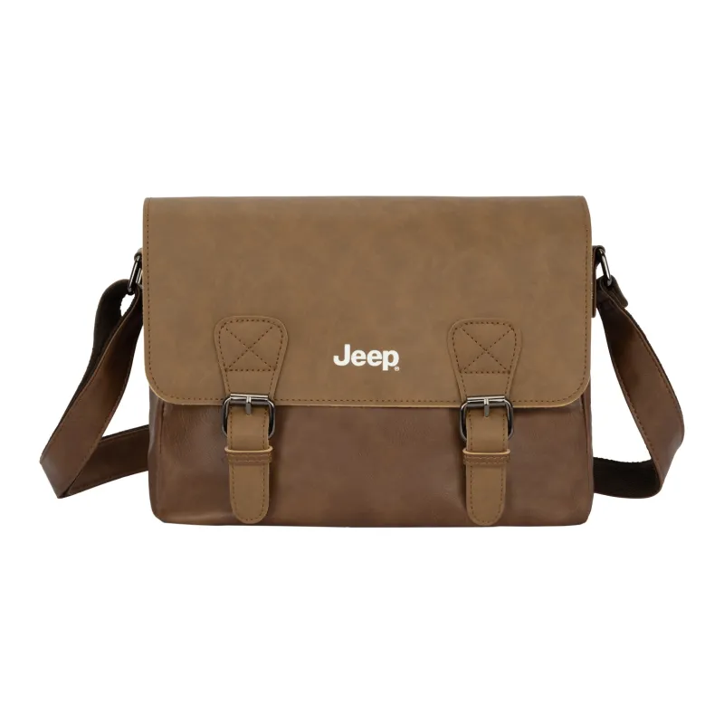 Jeep PU Large Capacity Travel Messenger Bag, Shoulder Bag, Crossbody Bag Regular Unisex Black/Coffee/Earth Yellow-6