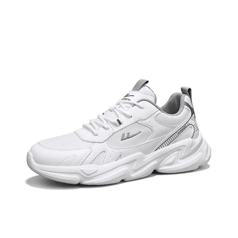 WARRIOR Running Shoes Men Low Top White Gray-2
