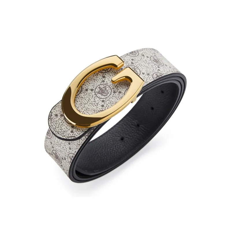 Jeccieziio Cow Leather Belts Men's Gunmetal, Gold, Silver Width 3.8CM-22
