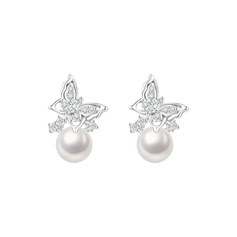 Shang Qianyi Pearl Stud Earrings Women's-0