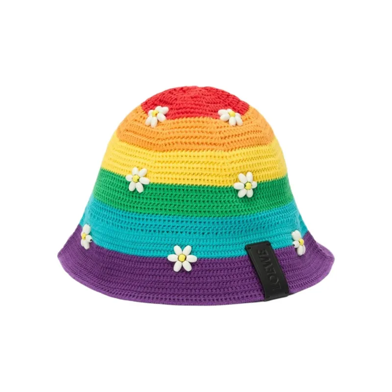 LOEWE Cotton Fabric, Calfskin Bucket Hats Men's Multicolor-2