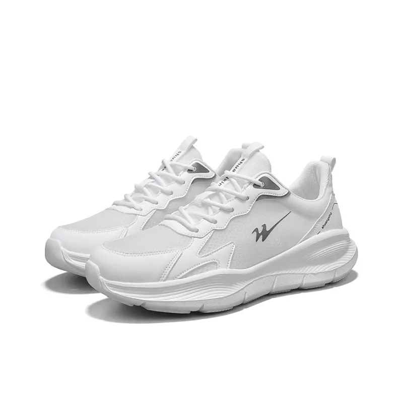 Binary Cushioning, Rebound, Lightweight, Anti slip Low Top Running Shoes Men's White-2