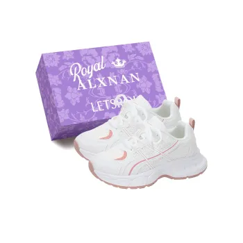 Alxnan Low Top Chunky Sneakers Women's White Pink