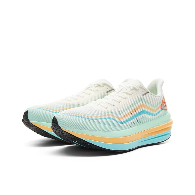 PEAK Cushioning Rebound Abrasion Resistant Breathable Slip Resistant Low Top Running Shoes Men's White Orange Green-2