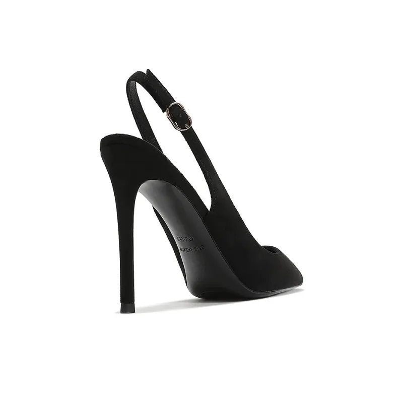 CVOJOO Slim Heel High Heels Women's Black-3
