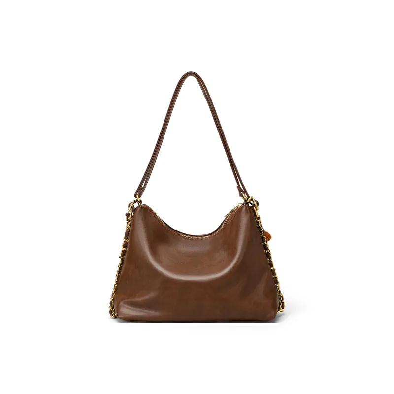 PT'SON Synthetic Leather Tote Bag, Shoulder Bag Women's Coffee/Brown-11