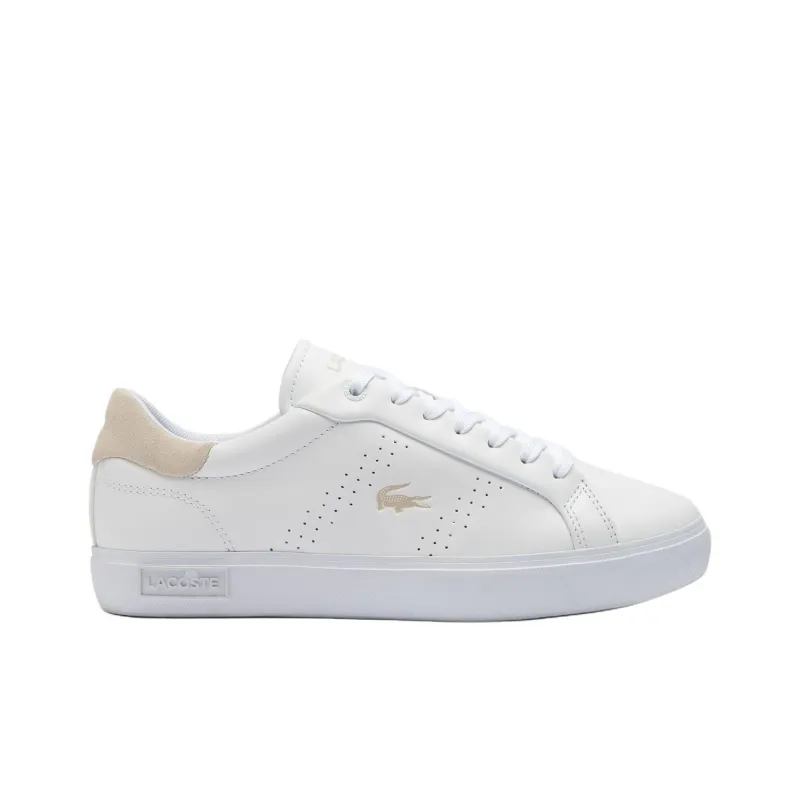 LACOSTE Powercourt 2.0 Wear resistant And Lightweight Low Top Skateboard Shoes Women's White-1