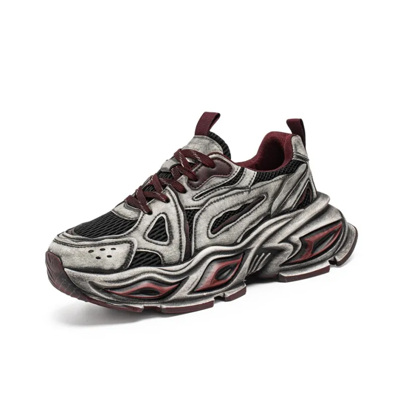 MUSHILANDI Slip Resistant, Breathable, Height Increasing Low Top Chunky Sneakers Men's-1