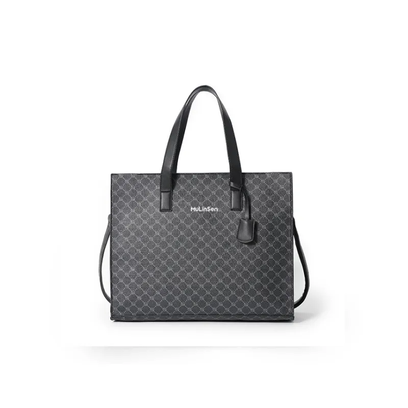 Mulinsen PU Shoulder Bag Regular Men's Square Black/Pattern Black-0