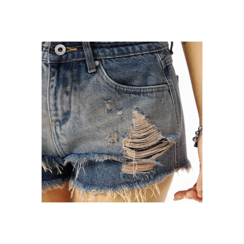 ZAVK Denim Shorts Women's [Vintage Blue]-4