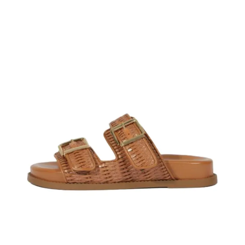Schutz Slide Slippers 3cm Women's Brown-0