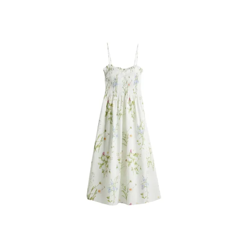 H&M Slip Dresses Women's White/Floral-0