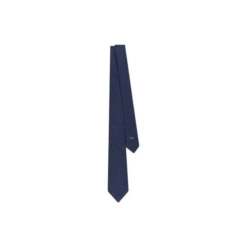 DIOR Mulberry Silk Ties Men's Marine Blue-0