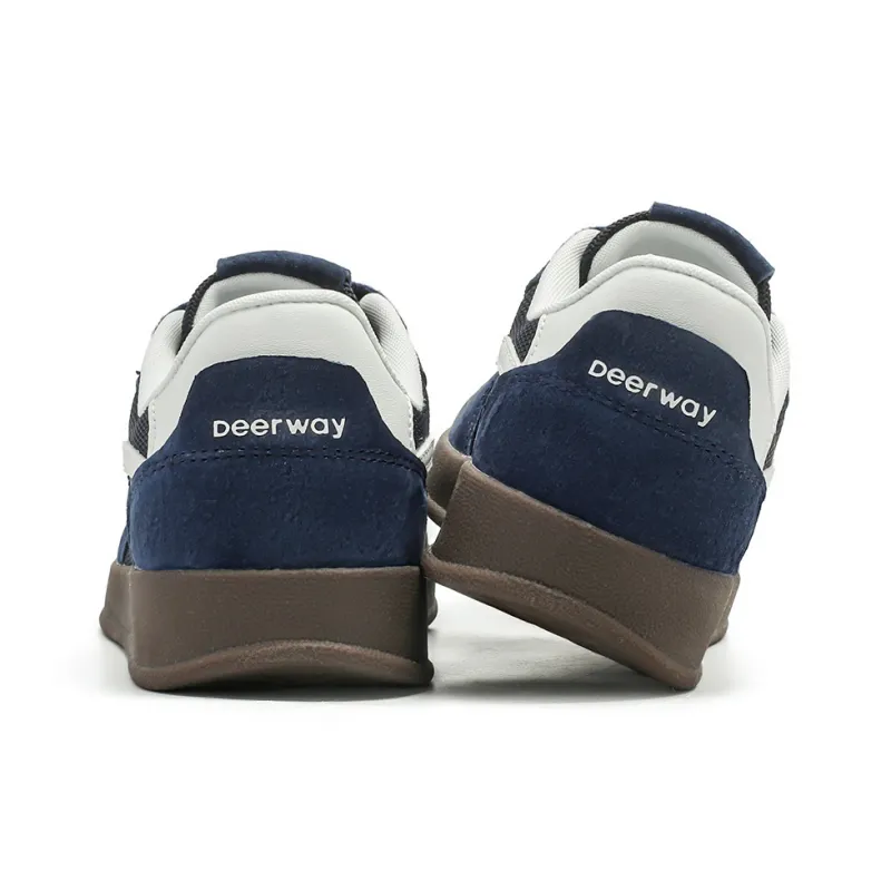 DEERWAY Abrasion Resistant Lightweight Height Increasing Low Top Casual Shoes Unisex Navy Blue-4